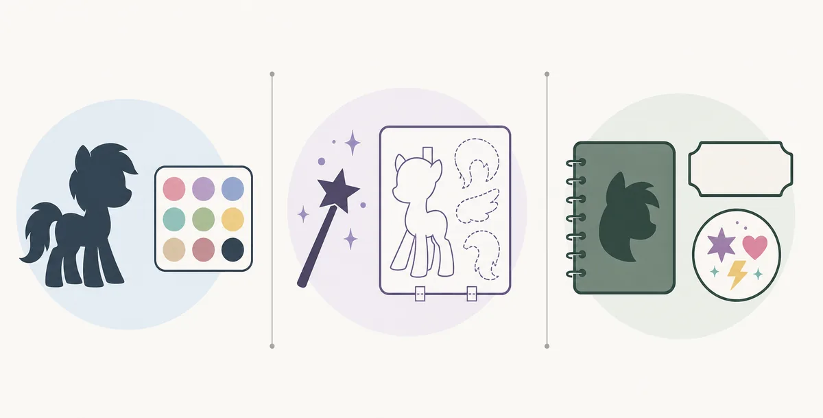 Editorial comparison graphic for avatar makers, nostalgic pony creators, and OC planning tools